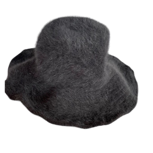 Fuzzy Bucket Hat Gray Angora and Nylon By Hat Attack - Picture 5 of 8